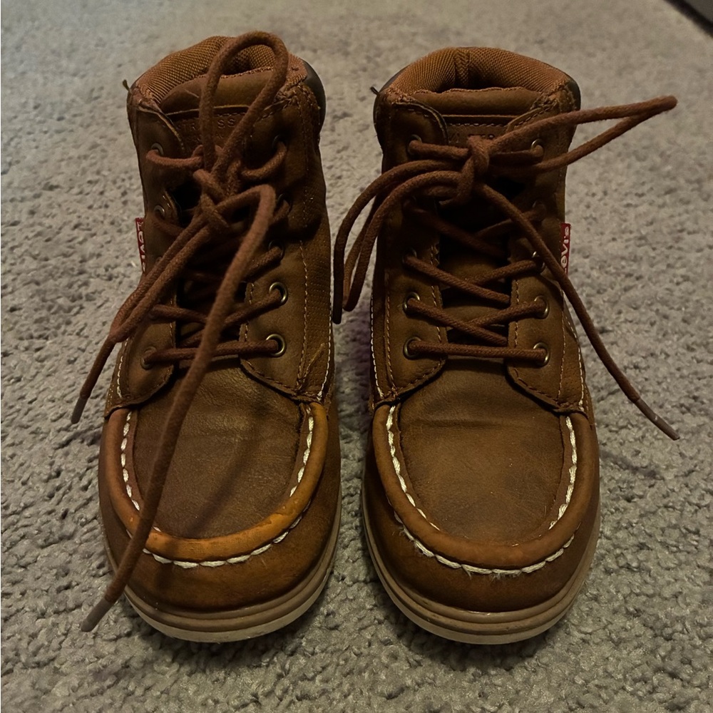 Kids Levi’s Brown Leather Lace-Up Boots